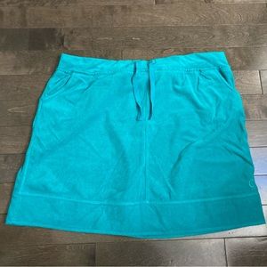 Active Zone Size 2X Teal Mini Skirt with Drawstring Waist